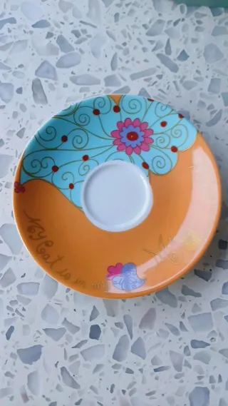 Conjunto 6 chávenas Gato Preto - Porcelana -Novo