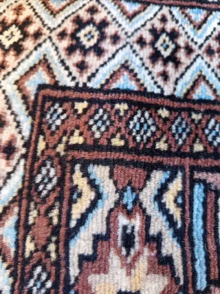 Coppia di scendiletto Bukhara in lana di  Kashmir