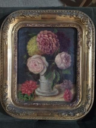 Pareja Cuadros Florales S.XIX Marco Dorado