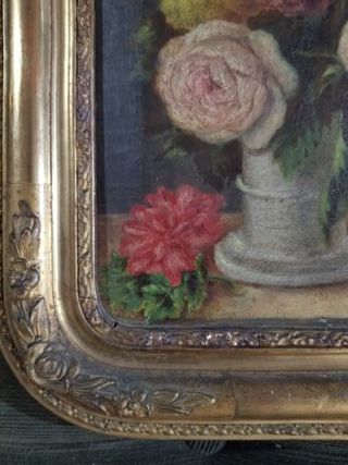 Pareja Cuadros Florales S.XIX Marco Dorado