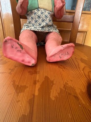 Muñeca antigua cartón piedra años 30-40