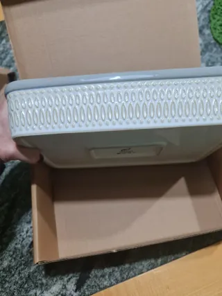 Set 2 Pirofile Porcellana Grigio Giallo