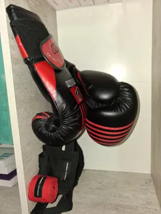 Guantes de Boxeo Negros y Rojos