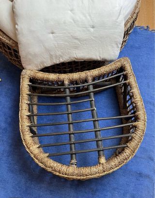 Sillón mimbre relax beige y marrón