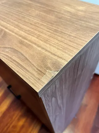 Zapatero de madera con 2 cajones