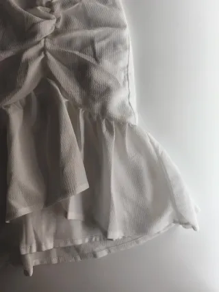 Minifalda blanca con fruncido de Shein