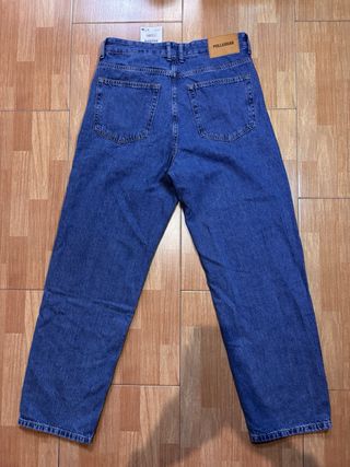 Pantalón Pull&Bear Baggy Talla 40 Azul Nuevo