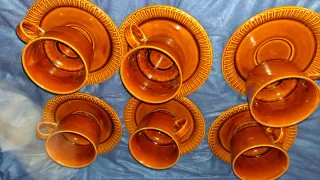 Juego de café/té cerámica marrón sin usar