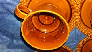 Juego de café/té cerámica marrón sin usar