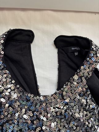 Vestido de fiesta lentejuelas plateadas