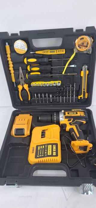 Taladro Atornillador con Batería y Accesorios