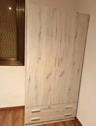 Armario Armario de madera beige y gris