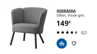 Sillón individual Herrakra de Ikea