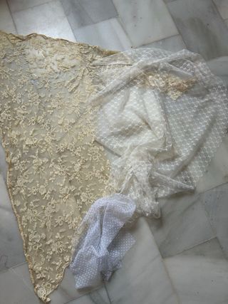 Retales tela tul encaje