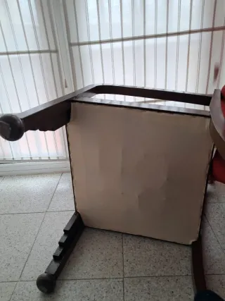 Poltrona scarpiera in legno e tessuto