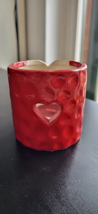 Portacandele a cuore in ceramica per San Valentino