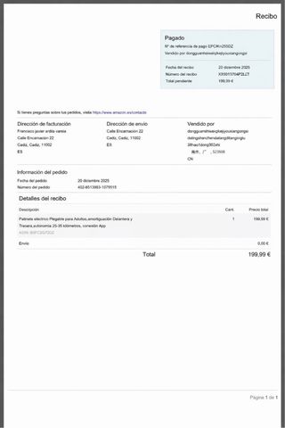 Patinete Eléctrico con APP Casi Nuevo