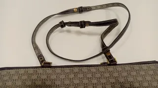 Bolso porta documentos/portátil beige y marrón