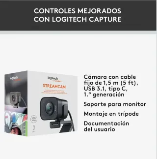 Logitech StreamCam Webcam Negra