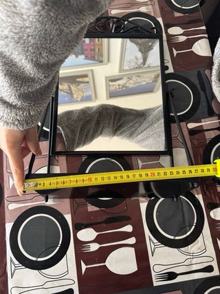 Espejo Tocador Metálico Negro y Marrón