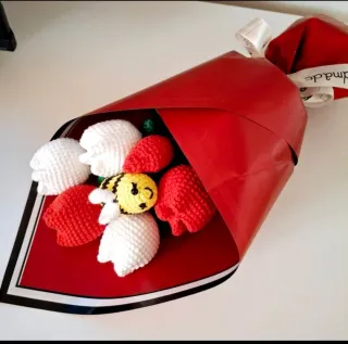 Peluche Oso Panda Flores Crochet