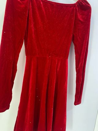Abito  rosso in velluto taglia XS