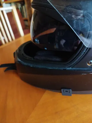Casco integral moto negro con intercomunicador