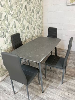 Mesa comedor mármol 4 sillas - moderna