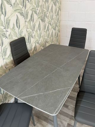 Mesa comedor mármol 4 sillas - moderna