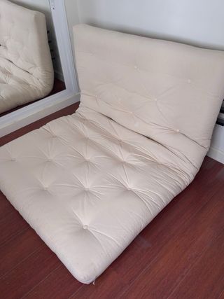 Futon Cama Plegable Beige/Negro 180x140
