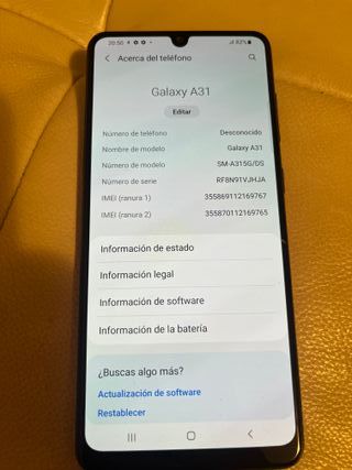 Samsung A31 con caja