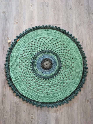 Alfombra redonda crochet 100 cm