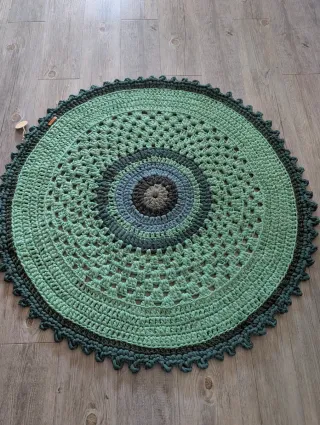 Alfombra redonda crochet 100 cm