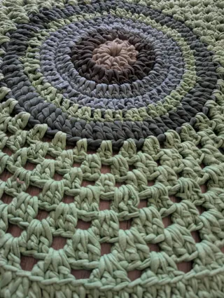Alfombra redonda crochet 100 cm