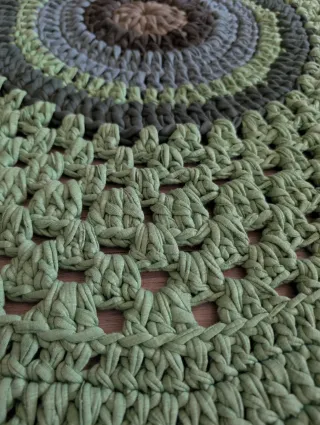 Alfombra redonda crochet 100 cm