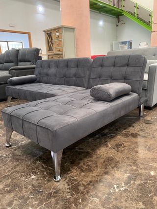 Sofá Cama Chaise Longue Gris