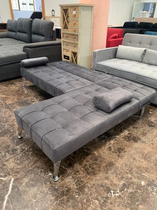 Sofá Cama Chaise Longue Gris