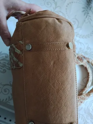 Bolso piel camel/beige Farrutx