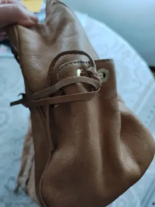 Bolso piel camel/beige Farrutx