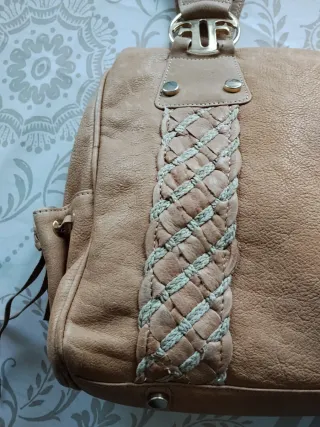 Bolso piel camel/beige Farrutx