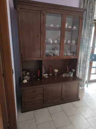 Mobile arte povera in legno e vetro