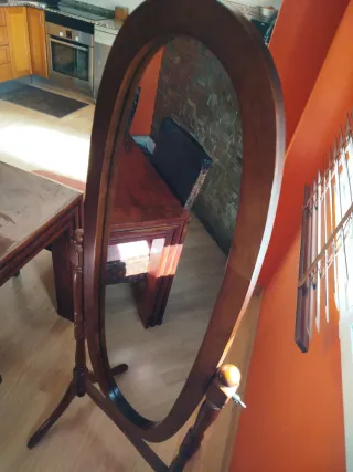 Espejo de pie antiguo madera