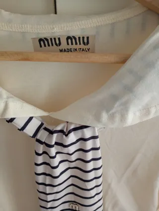 Camiseta Miu Miu Mujer Blanca