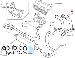 Toma tubo intercooler M 1.3MJTD Fiat Panda /Doblo
