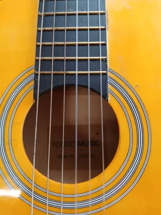 Guitarra acústica con funda