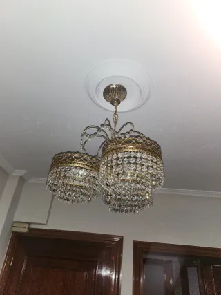 Lámparas de pared madera y cristal