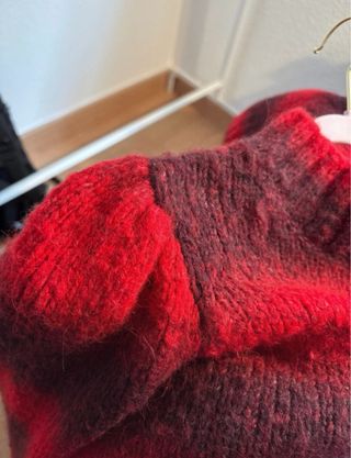 Jersey Mango Rayas Rojo y Marrón