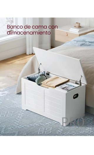 Puf con almacenaje, banco con 2 bisagras de seguridad