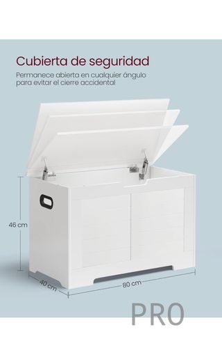 Puf con almacenaje, banco con 2 bisagras de seguridad