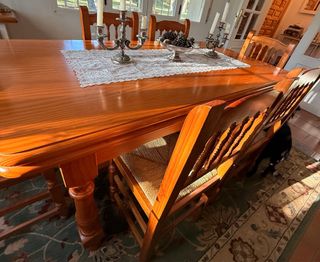 Mesa comedor extensible + 6 sillas madera